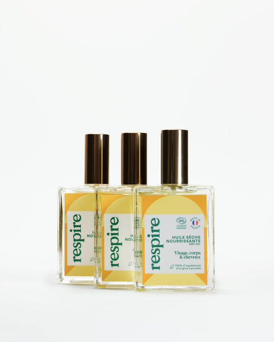 Trio Huile Sèche Nourrissante (Visage, Corps & Cheveux)